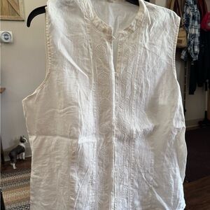 Old Navy White Embroidered Blouse